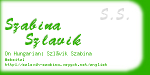 szabina szlavik business card